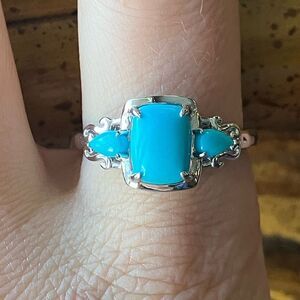 Sleeping Beauty Turquoise Sterling Silver Ring Size 9.75